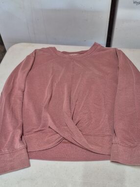 Knox Rose Mauve Crewneck Top with Embroidered Trim
